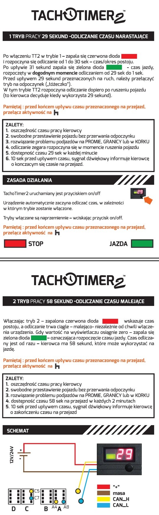 Tacho Timer Zegarek do Tachografu